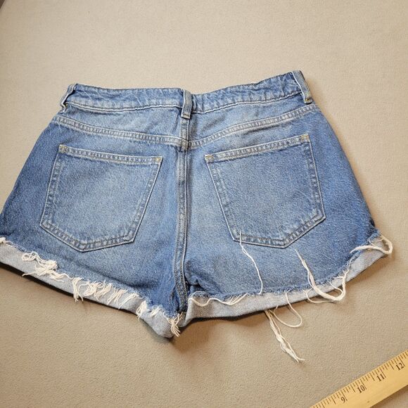 PACSUN Medium Indigo Roll Cuff Denim Mom Shorts Women’s Size 28 - Picture 5 of 7